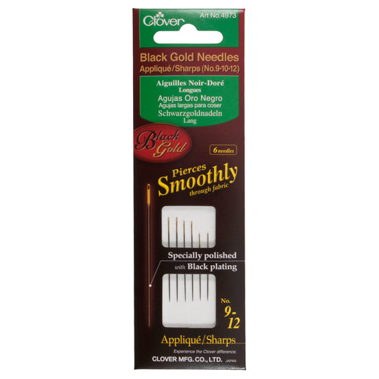 Pack of Clover Black Gold applique sharps hand needles