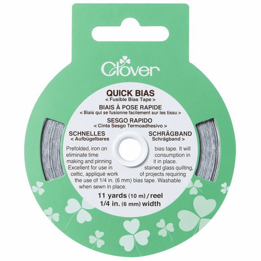 Clover Silver Quick Bias Tape - 6mm x 10m