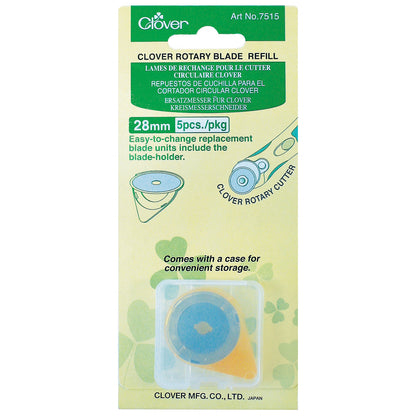 Clover 28mm rotary cutter replacement blade refill pack of 5