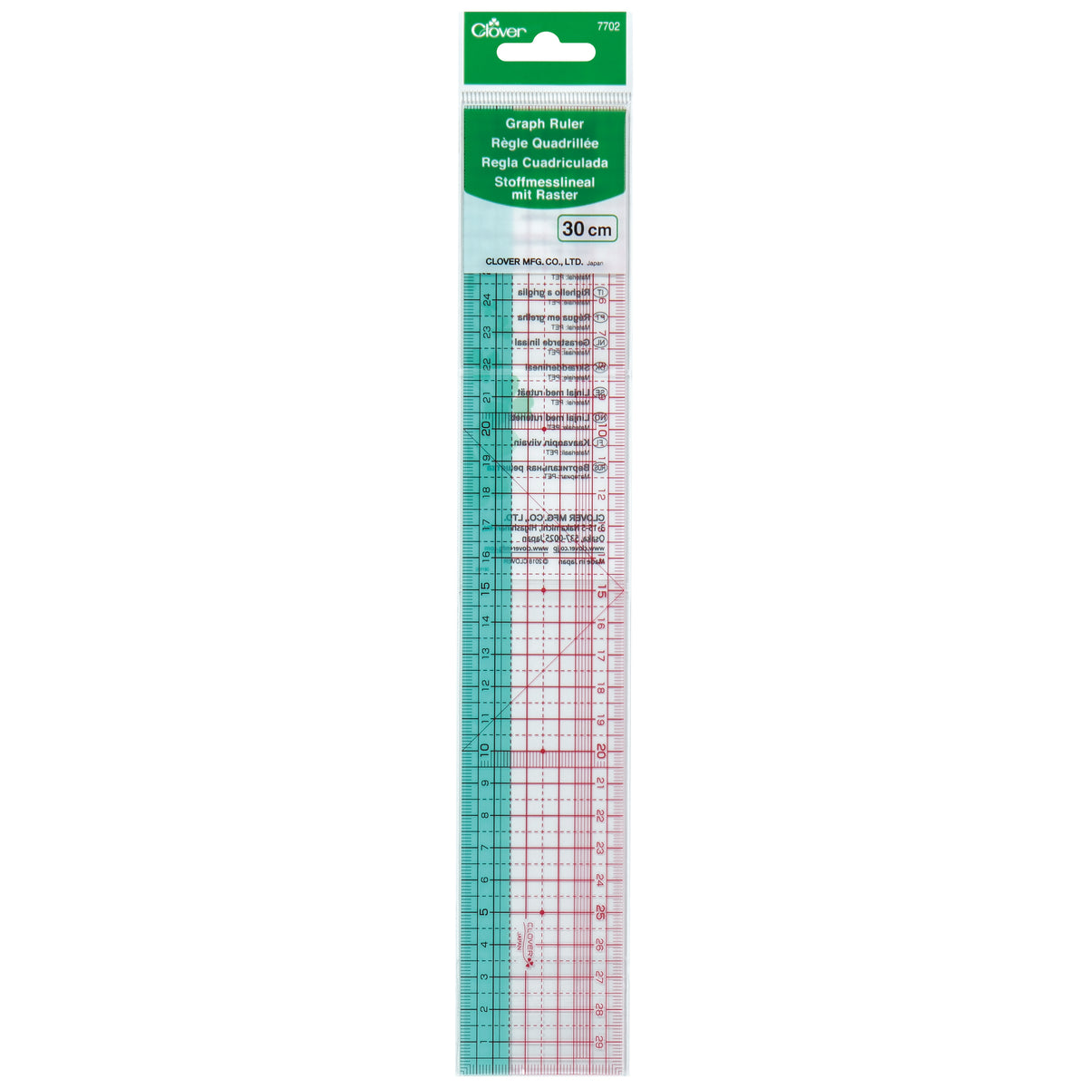 Clover 30cm metric patchwork graph ruler
