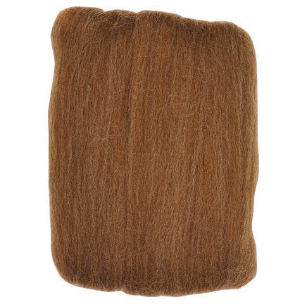 Clover natural wool roving in caramel, 20g pack