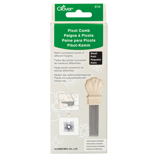 Clover small picot comb tatting tool in packaging