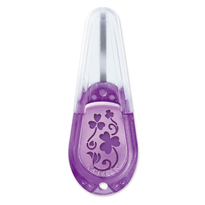 Clover purple embroidery needle threader with cap