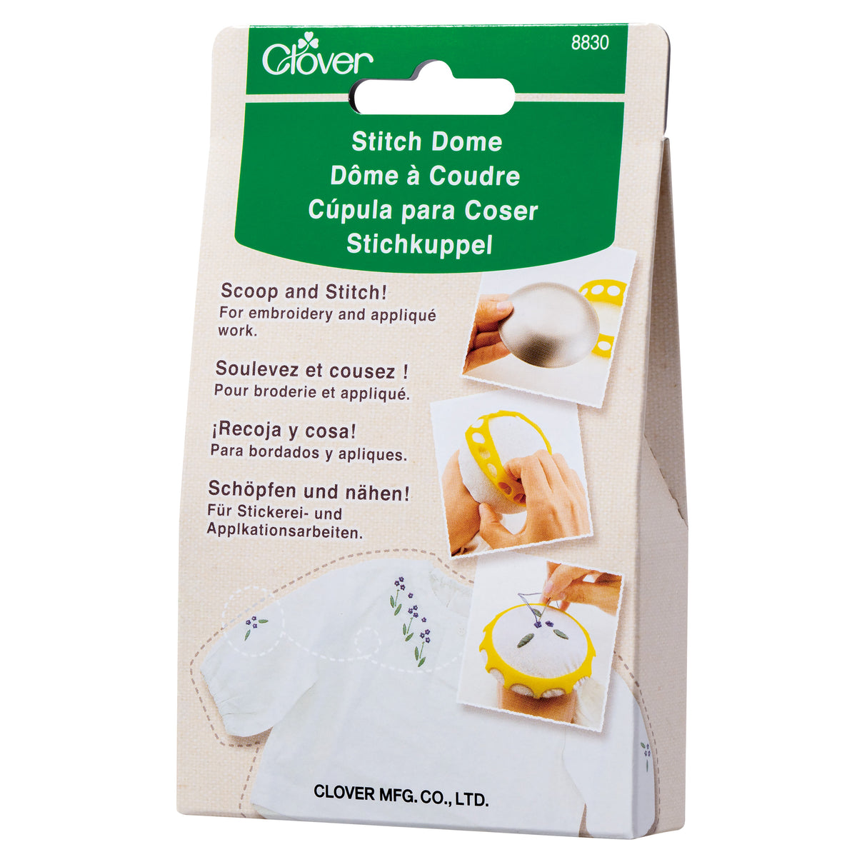 Clover Stitch Dome embroidery tool with elastic band