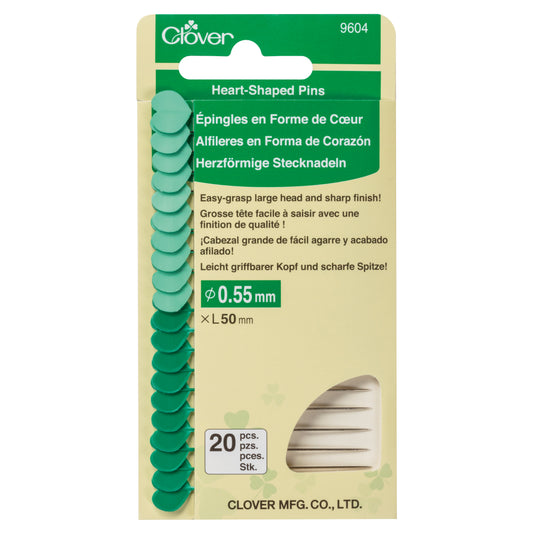 Clover pins with heart-shaped heads