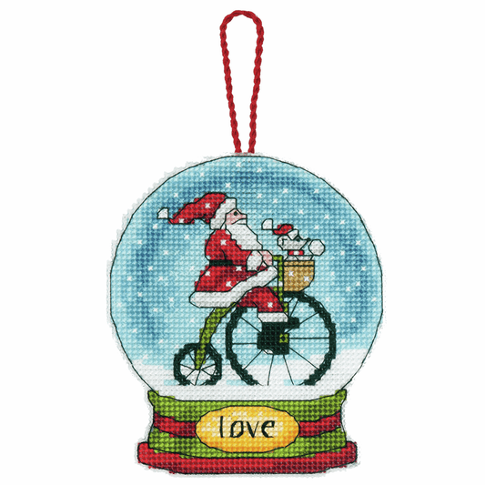 Counted Cross Stitch Snow Globe - Love