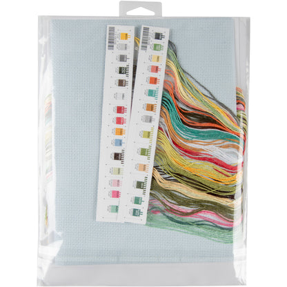 Flowers for Sale cross stitch kit showing a floral stitched design