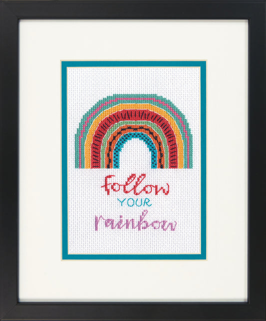 Finished Follow Your Rainbow cross stitch design
