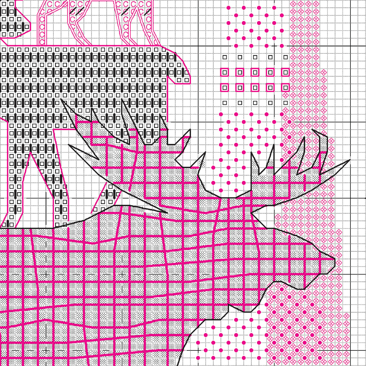 Finished Forest Folklore cross stitch of stacked woodland animals