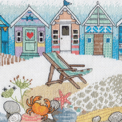 Dimensions Beach Huts cross stitch kit design