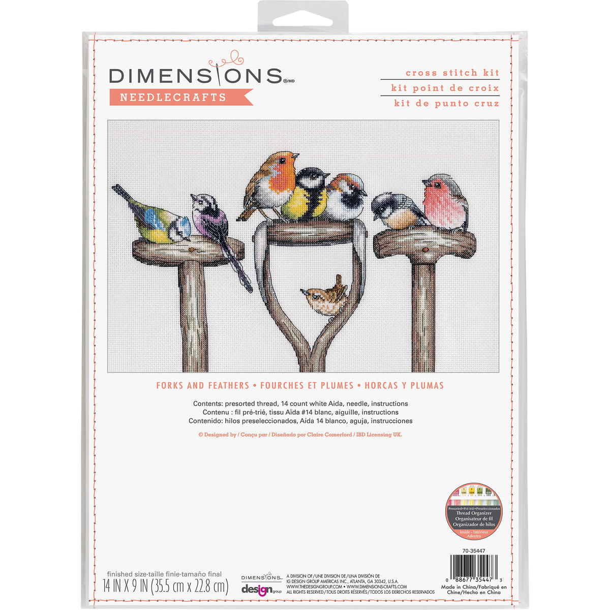 Dimensions Forks and Feathers cross stitch kit design