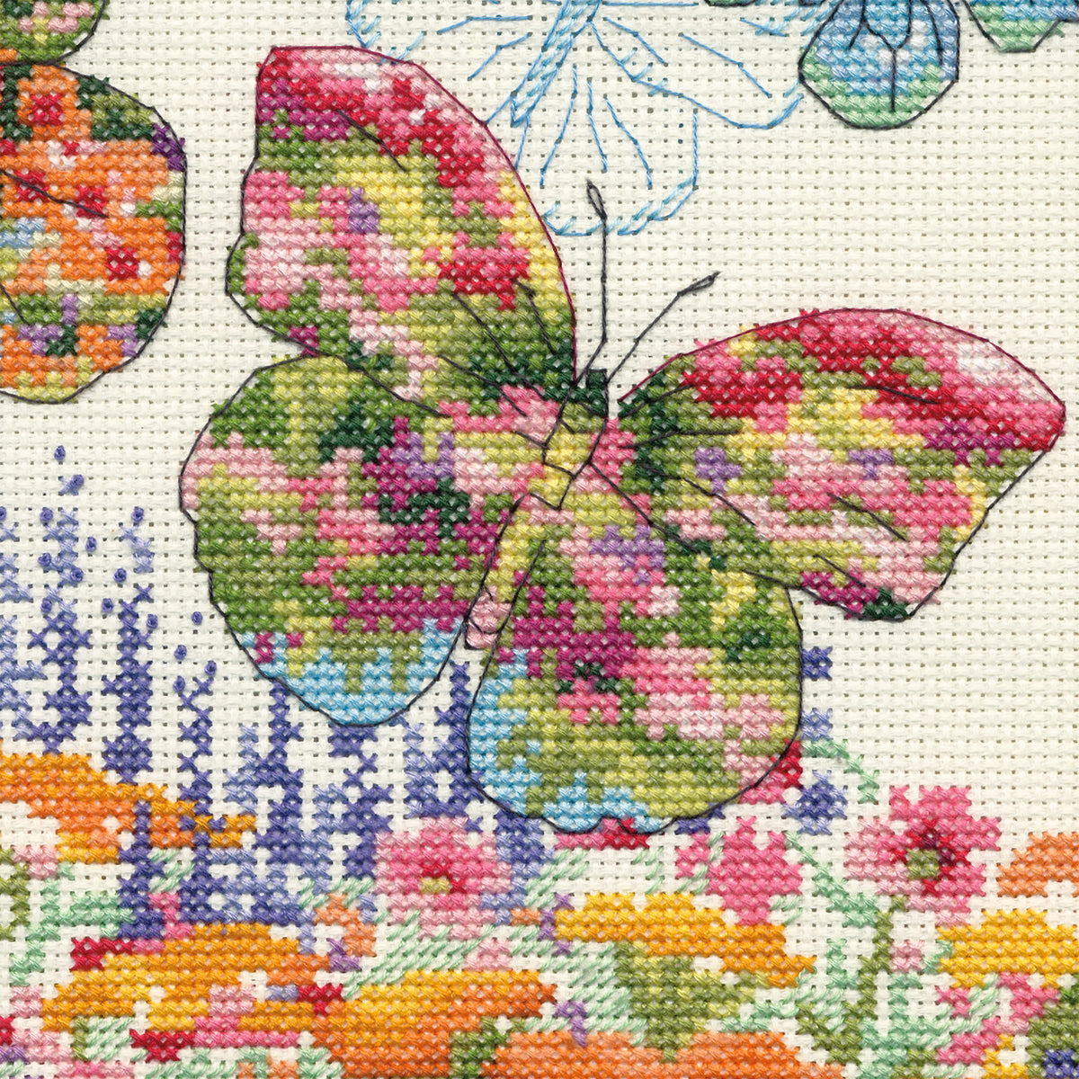 Dimensions Floral Butterfly cross stitch kit design