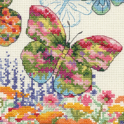 Dimensions Floral Butterfly cross stitch kit design