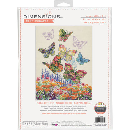 Dimensions Floral Butterfly cross stitch kit design