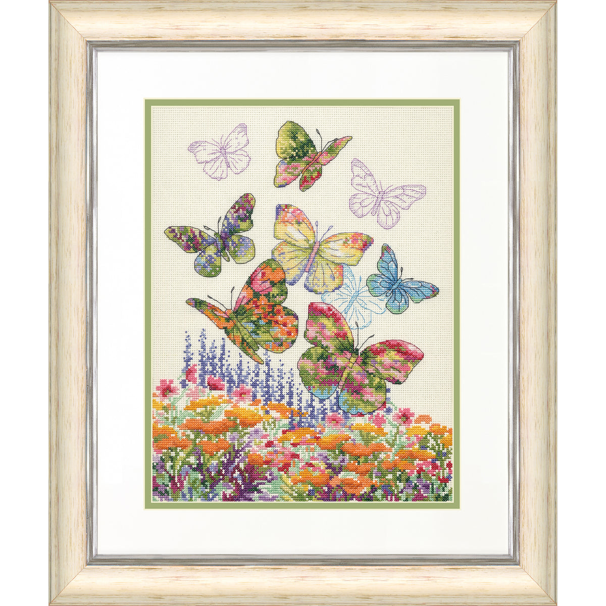 Dimensions Floral Butterfly cross stitch kit design
