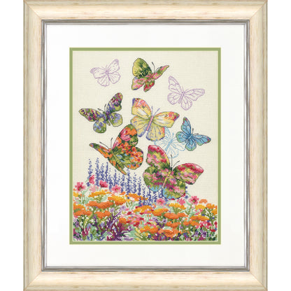 Dimensions Floral Butterfly cross stitch kit design