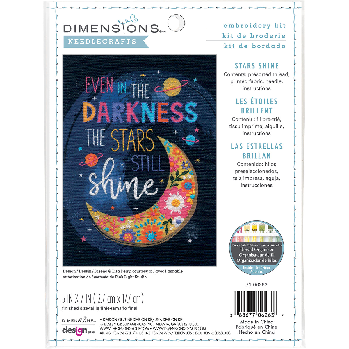 Dimensions Stars Shine embroidery kit design