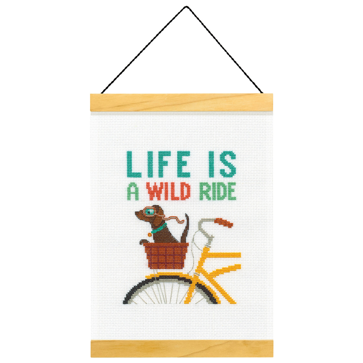 Wild Ride cross stitch hanging banner
