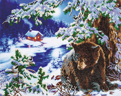 Diamond painting of a bear