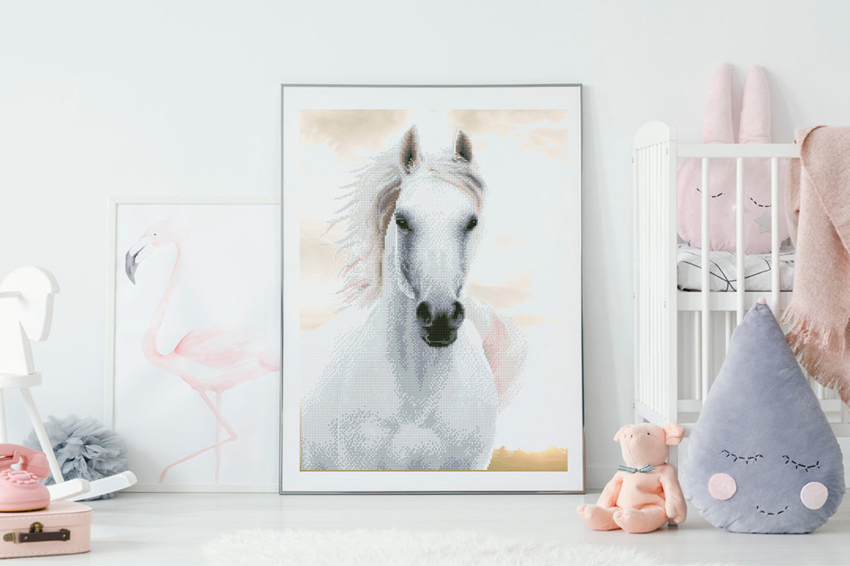 Diamond Dotz Imperial Stallion diamond painting kit showing a stallion