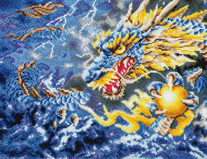 Diamond Dotz Mythical Dragon diamond painting kit showing a dragon