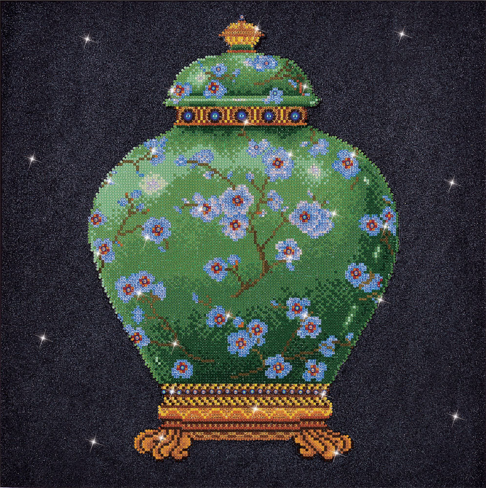 Diamond Dotz Green Vase diamond painting kit design