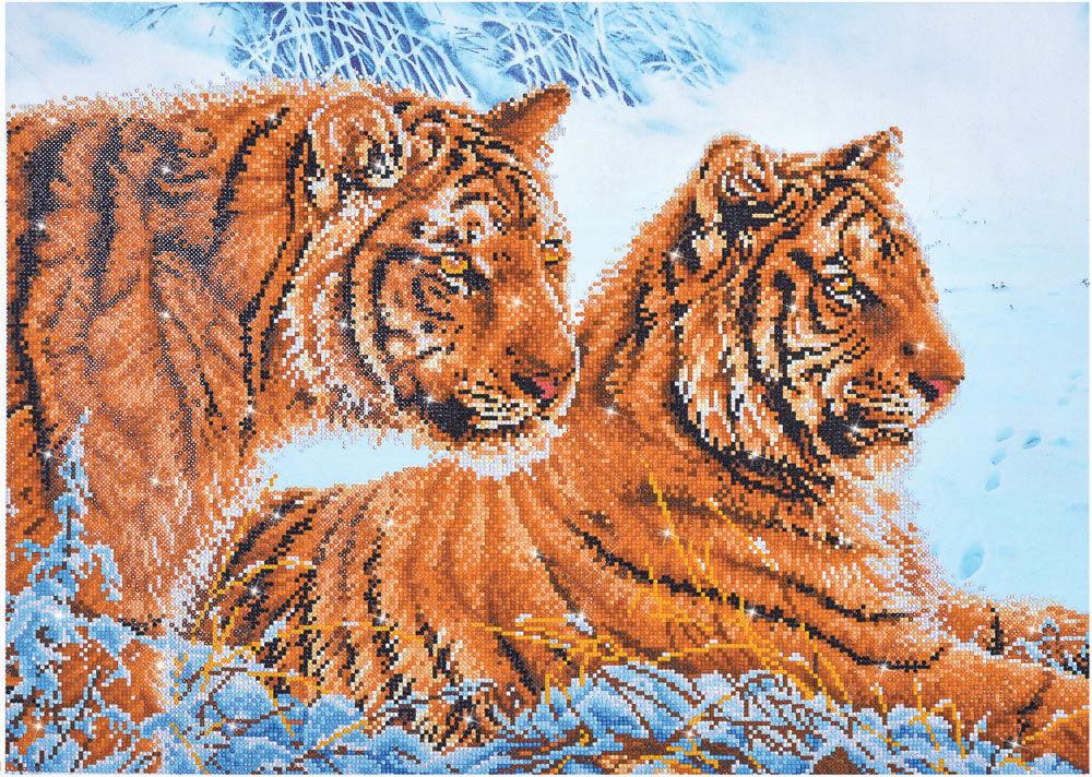 Diamond Dotz Tigers In The Snow diamond painting kit design