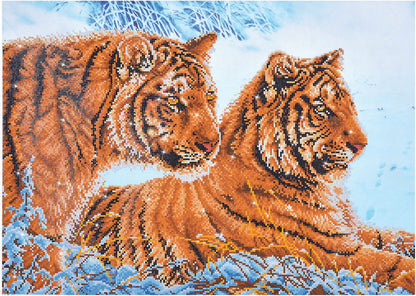 Diamond Dotz Tigers In The Snow diamond painting kit design