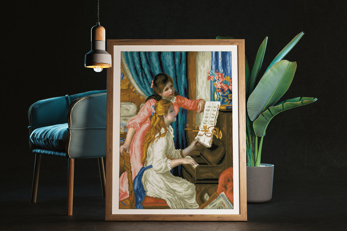 Diamond Dotz Girls at the Piano (Renoir) diamond painting kit design