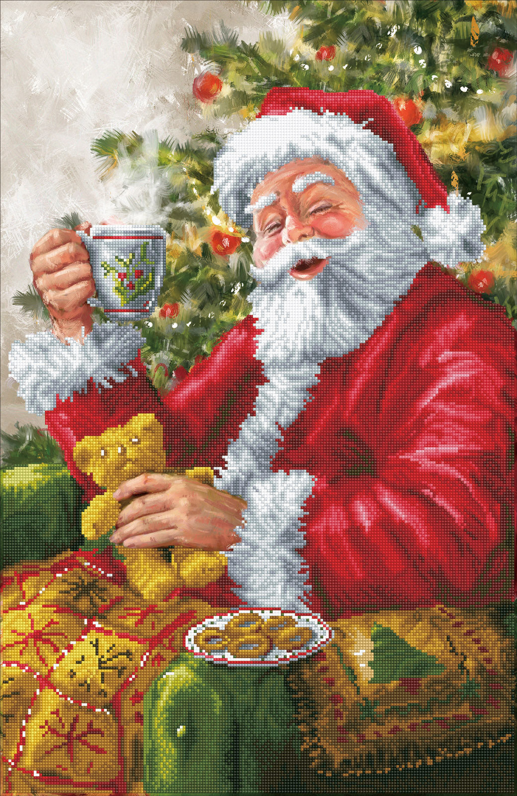 Diamond Dotz Santa's Cuppa diamond painting kit design