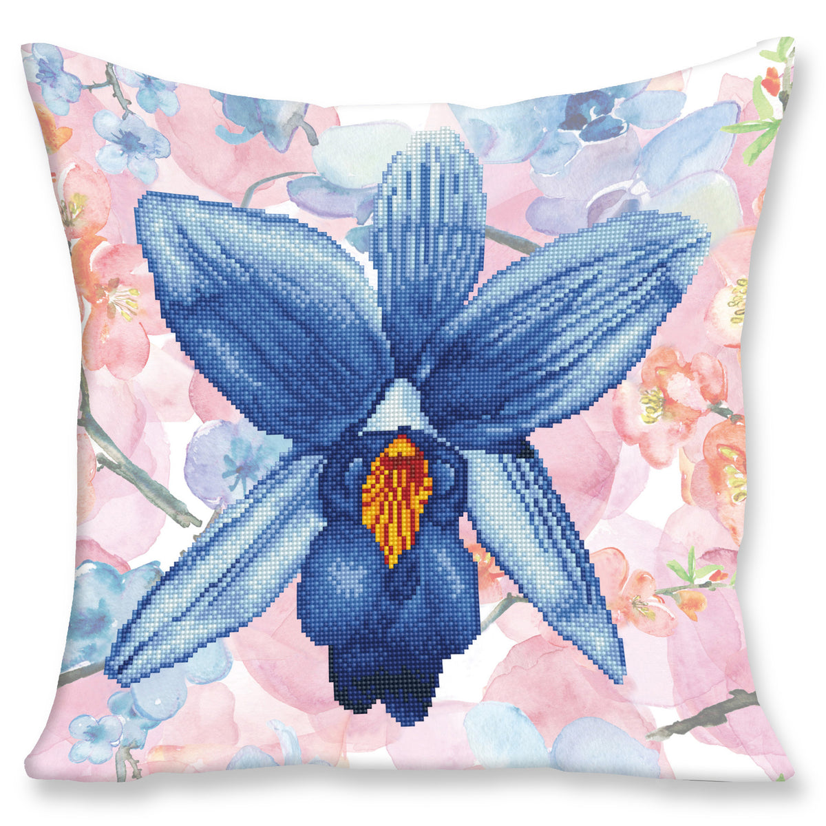 Diamond Dotz Sparkle Garden blue diamond painting pillow kit