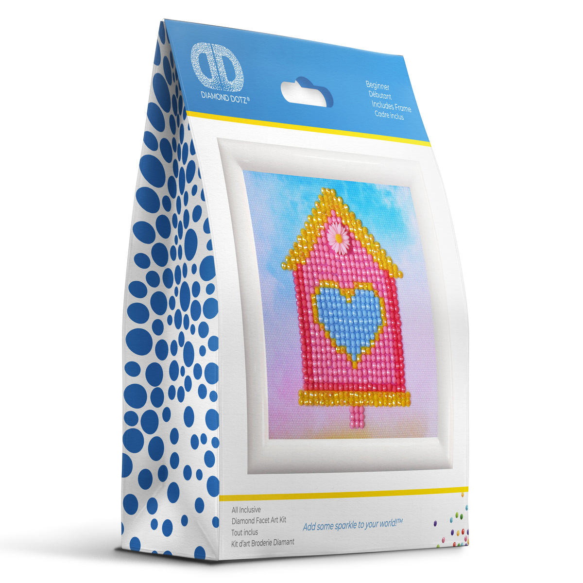 Diamond Dotz Home Sweet Home diamond painting kit with frame showing a Home Sweet Home design