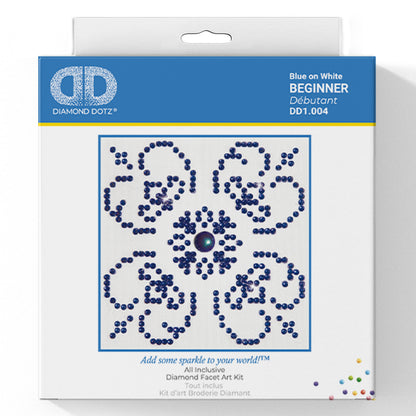 Blue on White diamond painting design