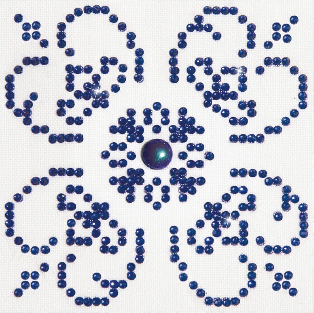Blue on White diamond painting design