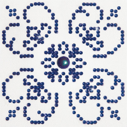 Blue on White diamond painting design