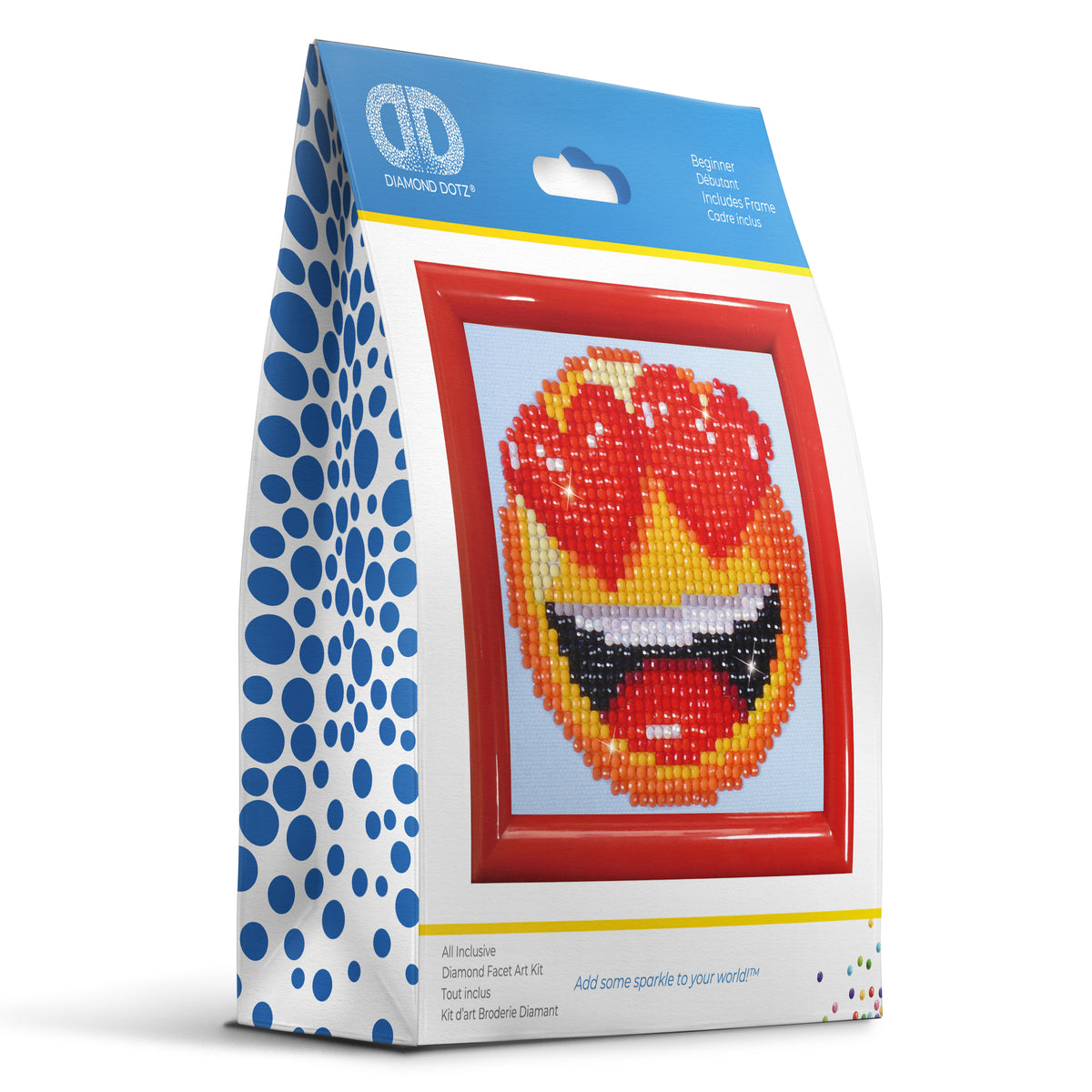 Diamond Dotz Smitten diamond painting kit with frame showing a Smitten design