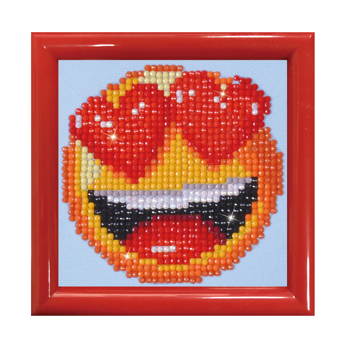 Diamond Dotz Smitten diamond painting kit with frame showing a Smitten design