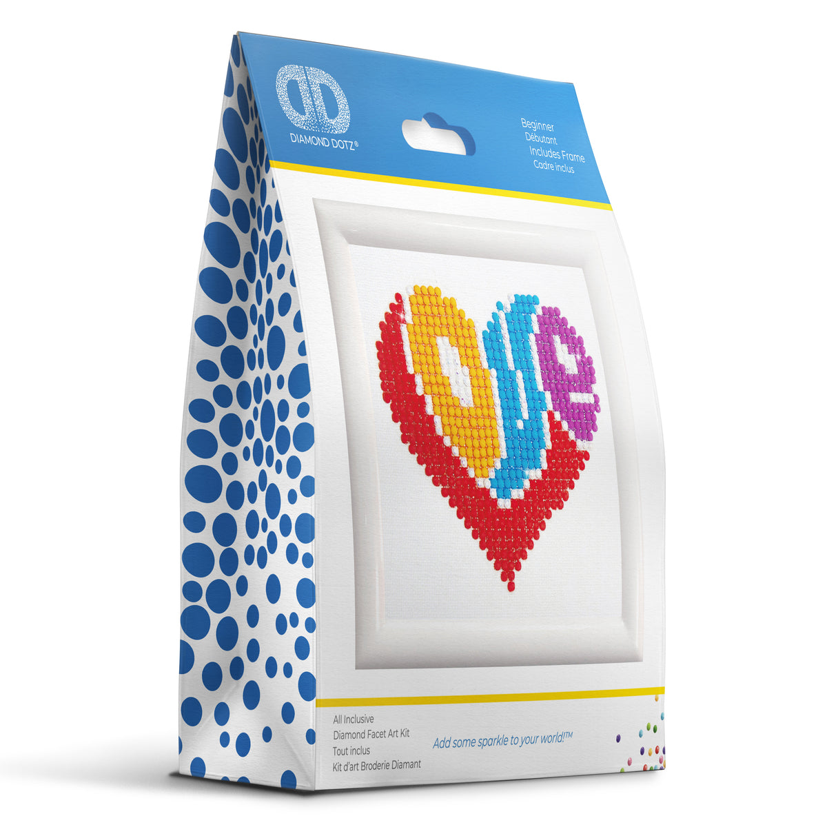 Diamond Dotz Love diamond painting kit with frame showing a Love design