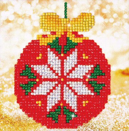 Diamond Dotz Red Bauble diamond painting kit showing a red Christmas bauble