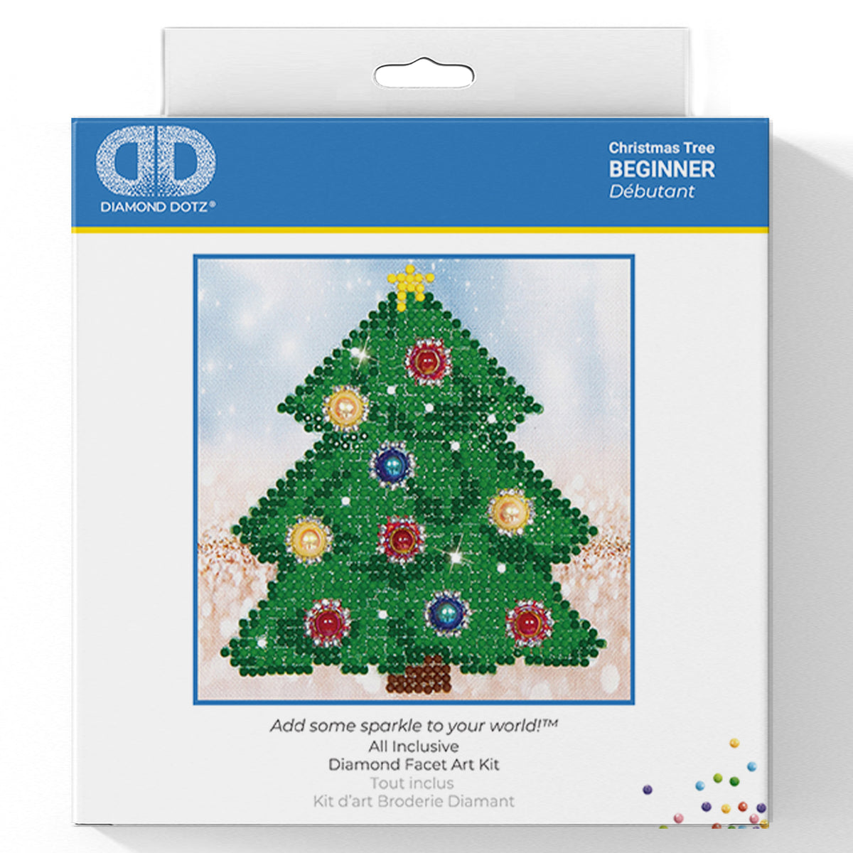 Diamond Dotz Christmas Tree diamond painting kit showing a Christmas tree