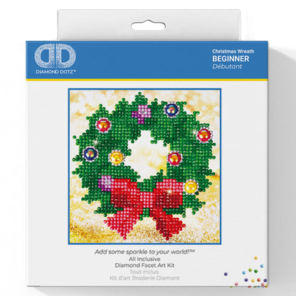 Diamond Dotz Christmas Wreath diamond painting kit showing a Christmas wreath