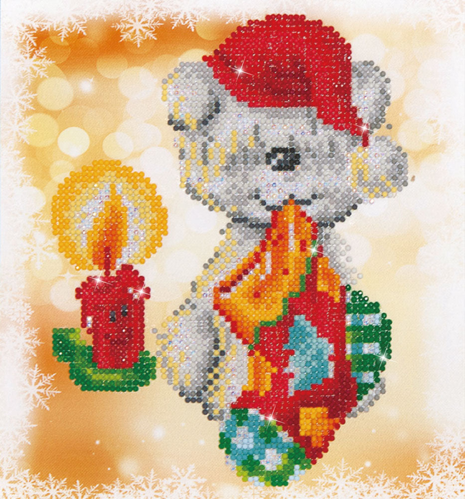 Diamond Dotz Puppy Stocking diamond painting kit packaging showing the finished design