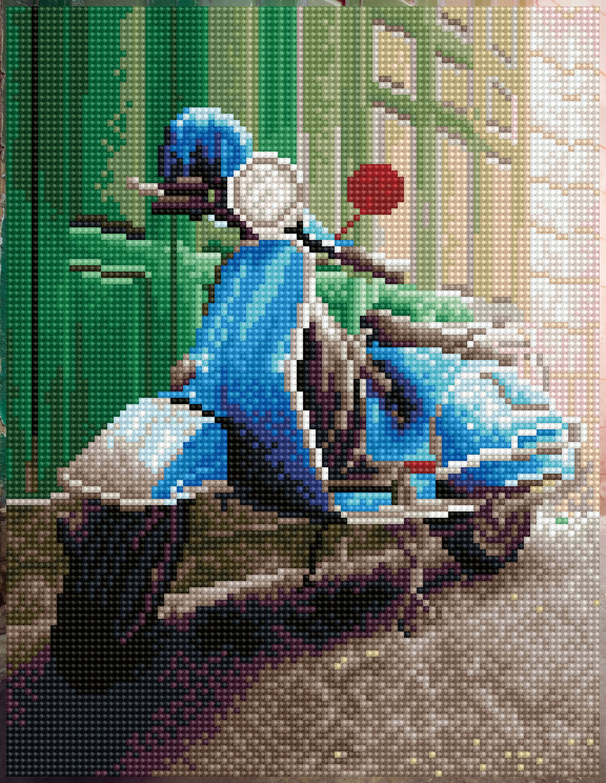 Diamond Dotz Vintage Ride diamond painting kit showing a blue vintage scooter