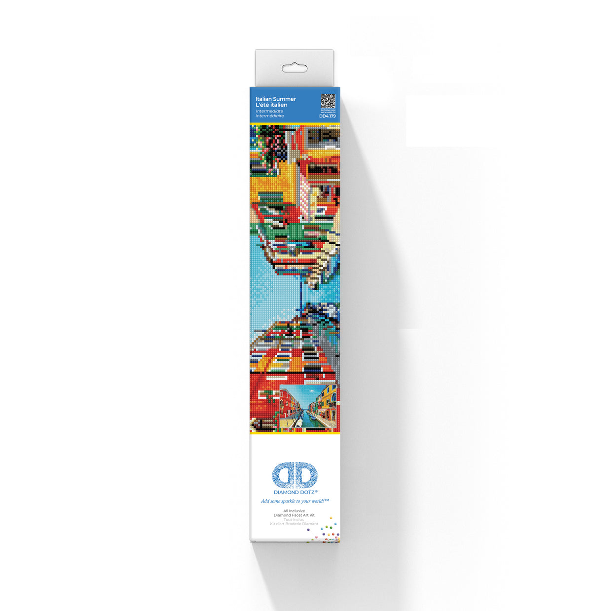 Diamond painting design of a Venetian canal in summer