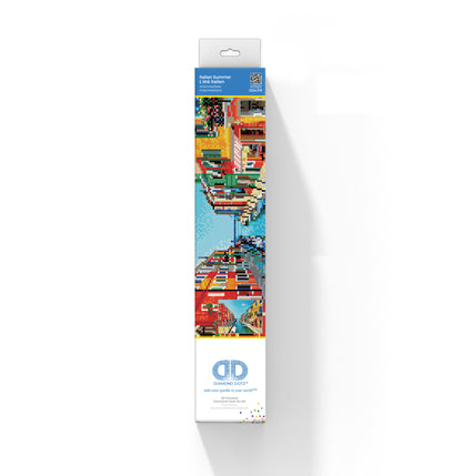 Diamond painting design of a Venetian canal in summer