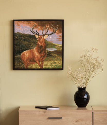 Diamond painting design of a stag, Monarch of the Glen