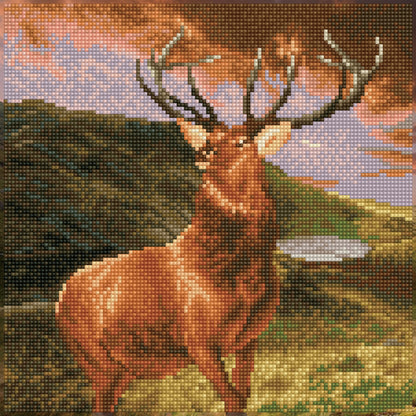 Diamond painting design of a stag, Monarch of the Glen