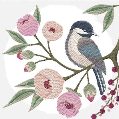 Diamond painting design of a spring wildlife scene