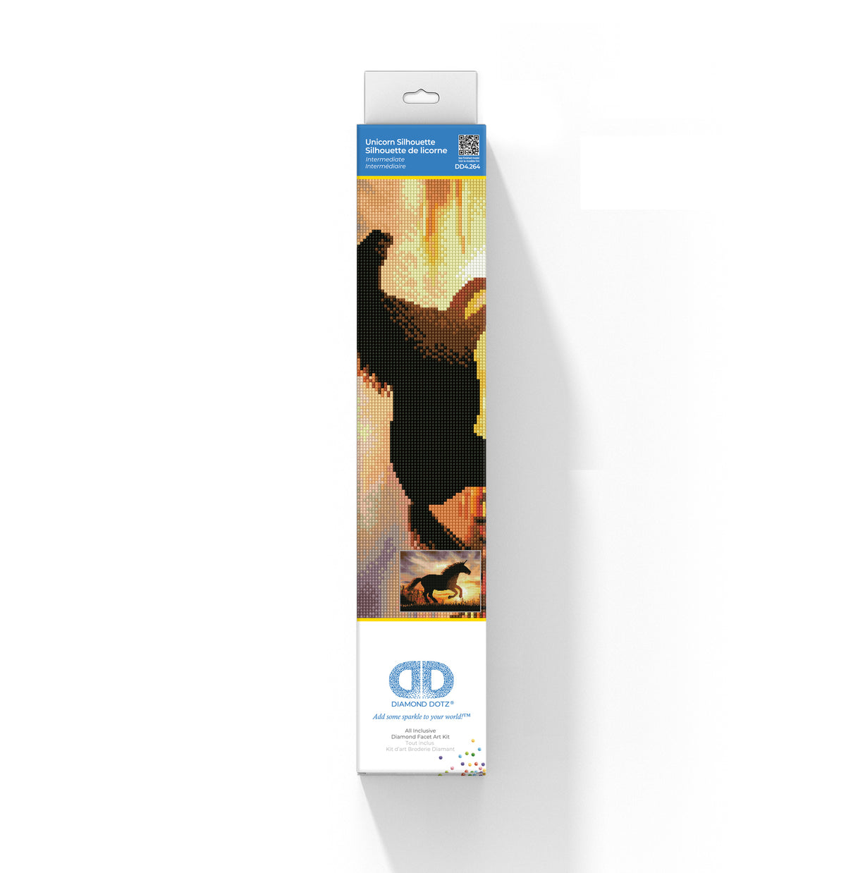 Diamond painting design of a unicorn silhouette