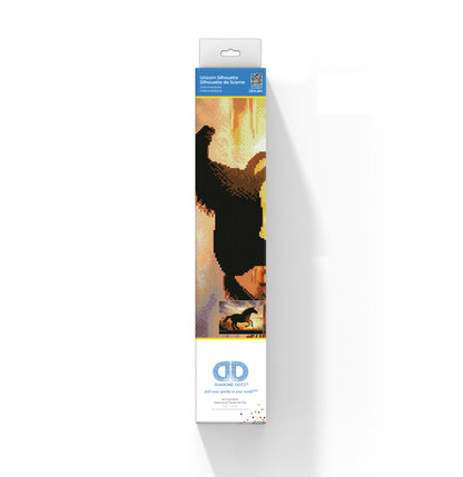 Diamond painting design of a unicorn silhouette